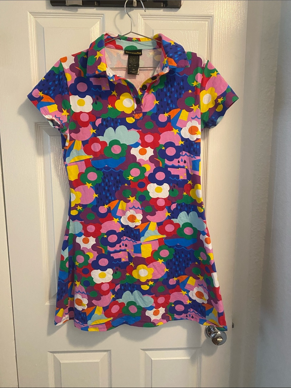 Nooworks Tennis Polo Mini Dress in Summer Daze Floral 1X XL